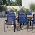 Flash Furniture 5 Pack Navy Outdoor Stack Chair w/ Flex Material 5-JJ-303C-NV-GG